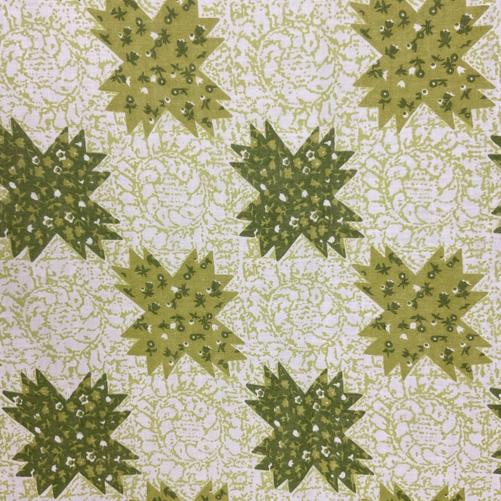 Reclaimed vintage cheater quilt print Shower of Stars cotton fabric 42” x 49”